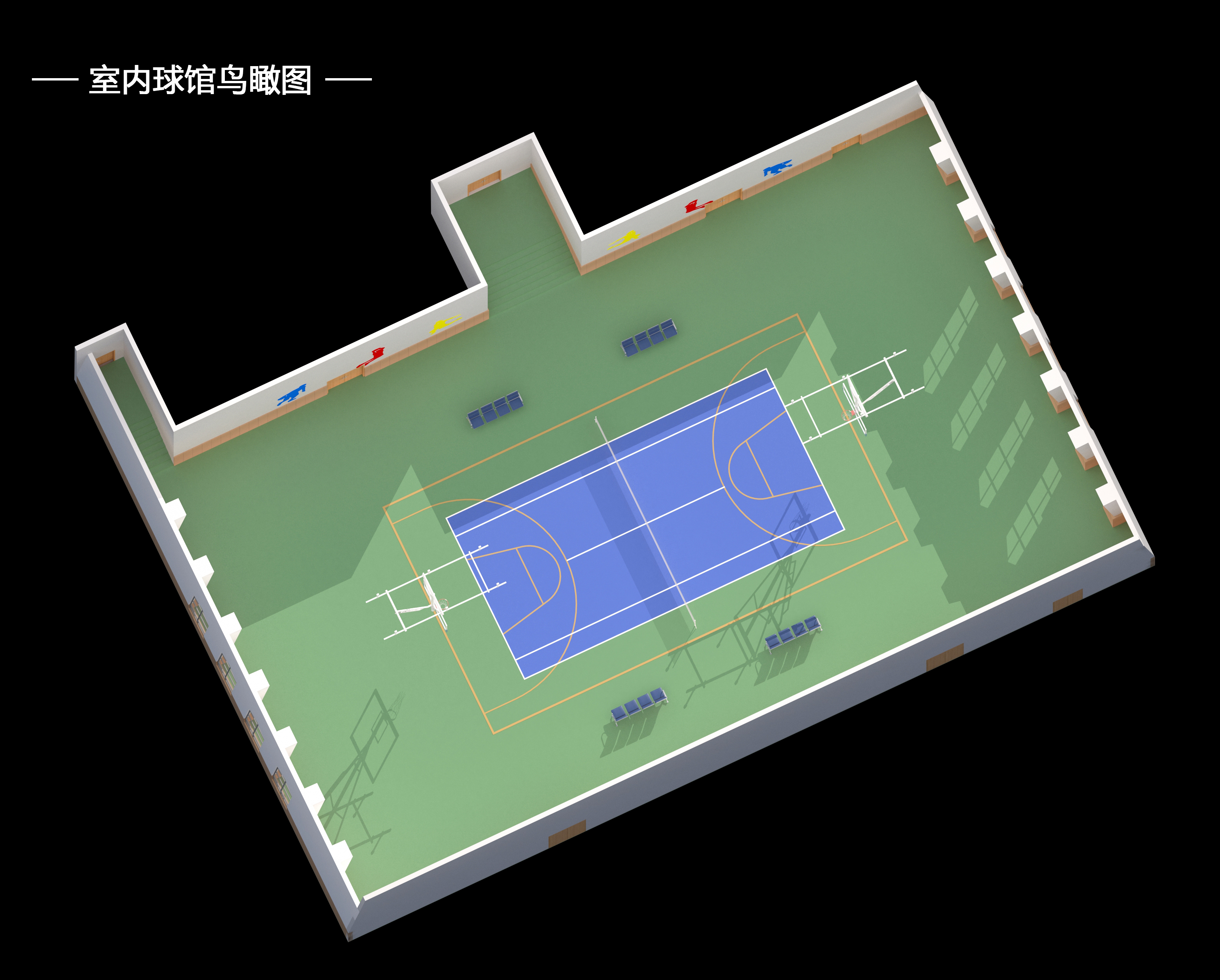 室內(nèi)地板頂視圖